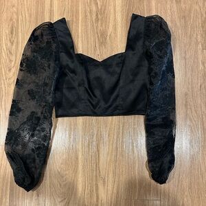 Nasty Gal Puffy Sleeve Crop Top